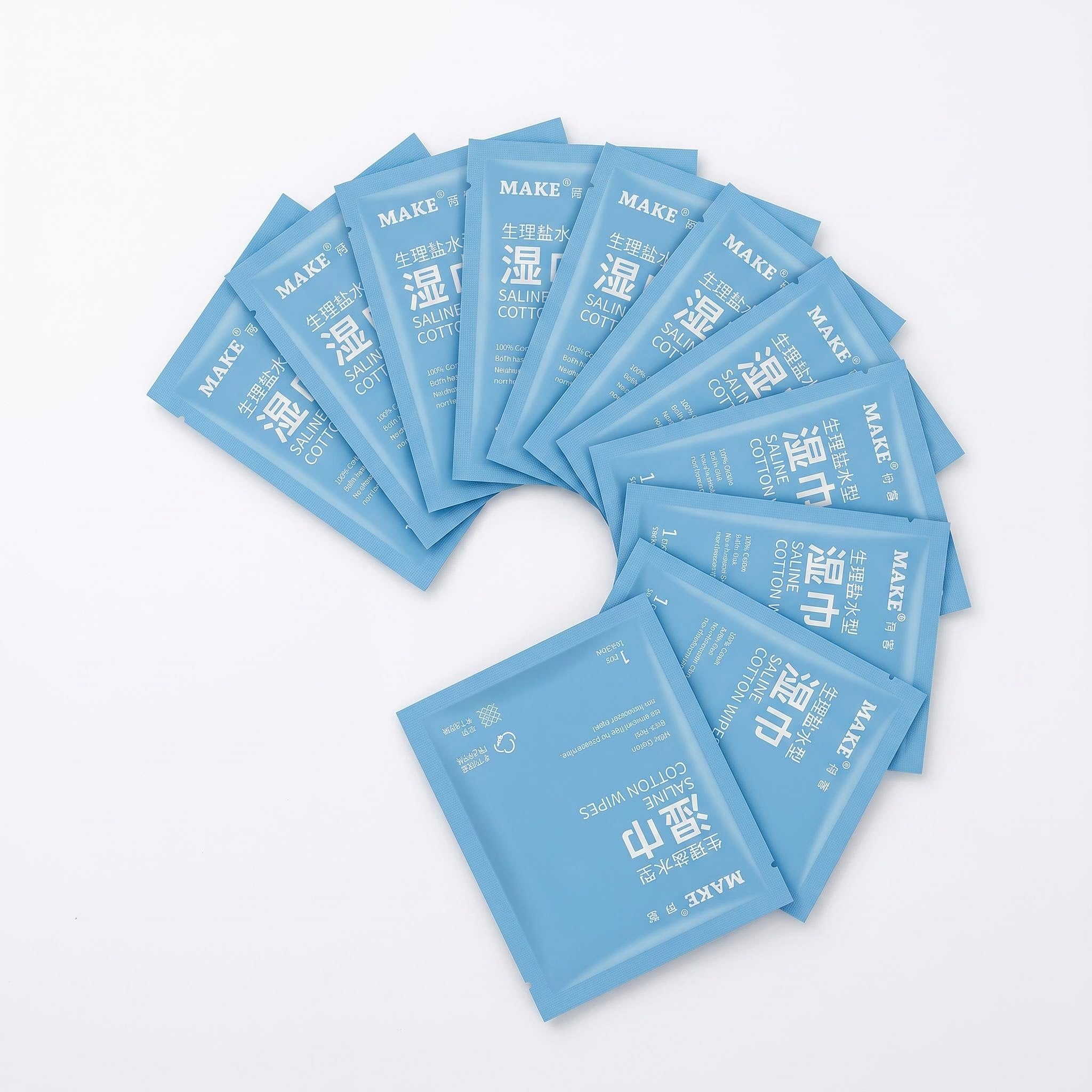 Individually Wrapped 0.9% Saline Pure Cotton Wipes