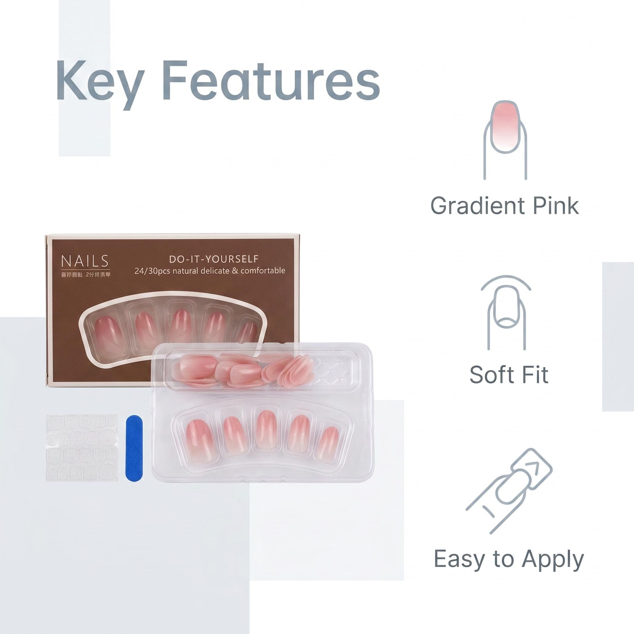 2084 Nude Pink Gradient Long Oval