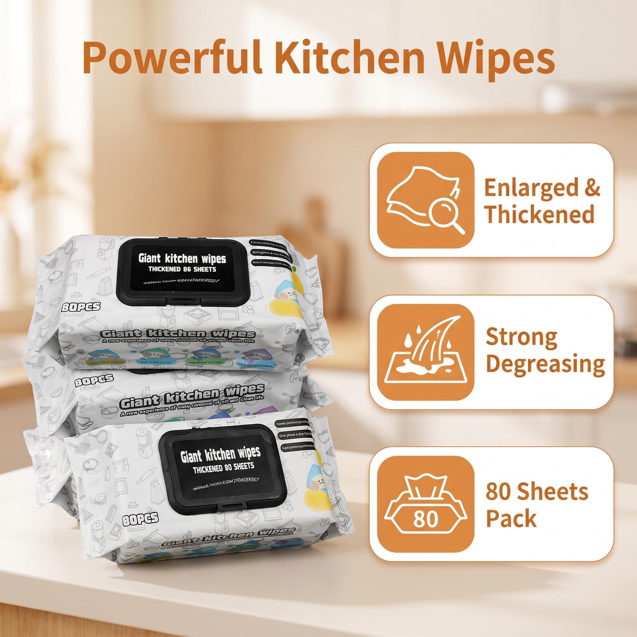 Kitchen Cleaning Wet Wipes