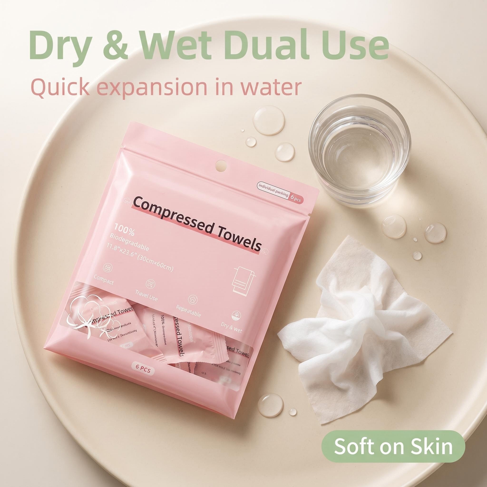 6 PCS Compressed Towels