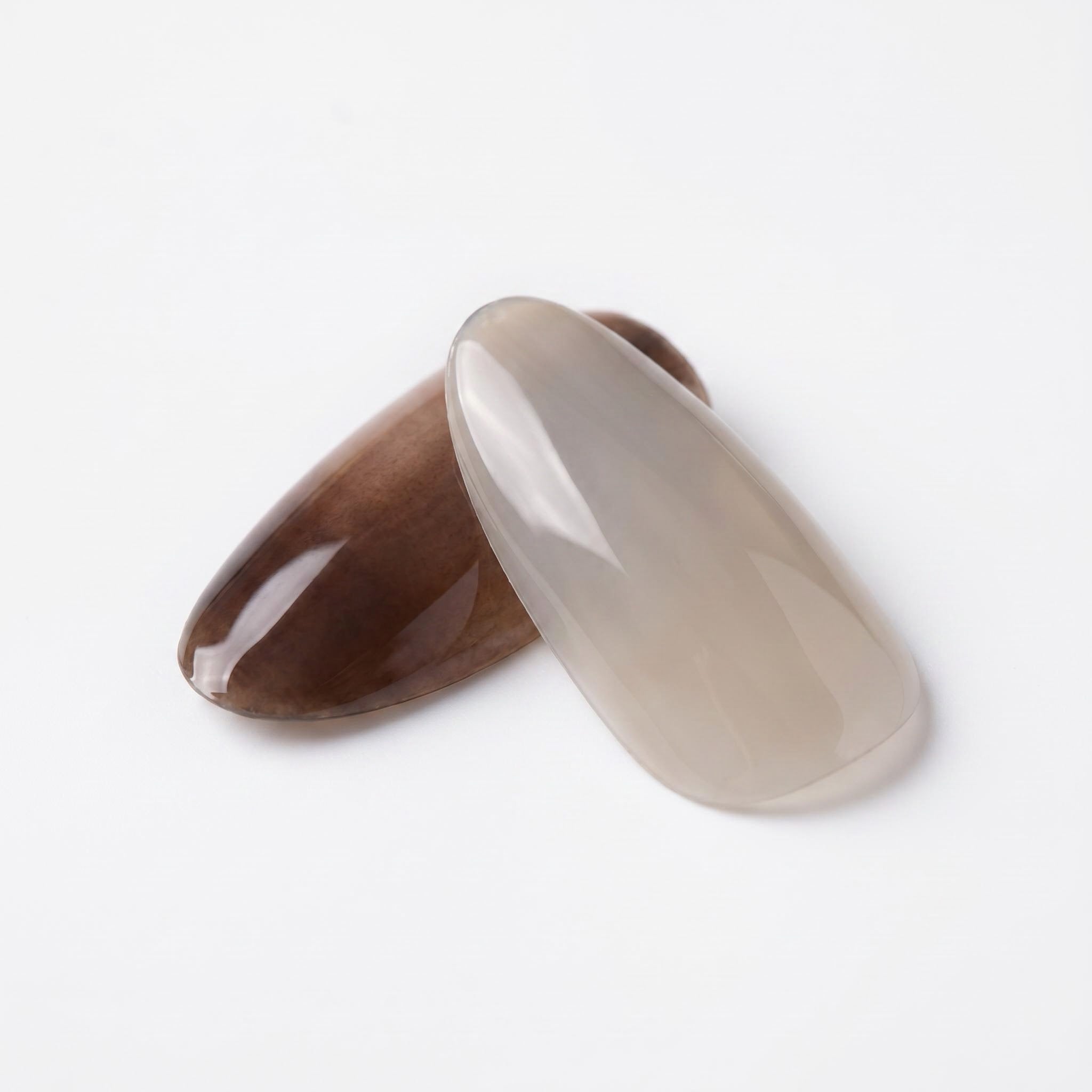 2257 24Pcs Long Almond Brown Milk Gradient