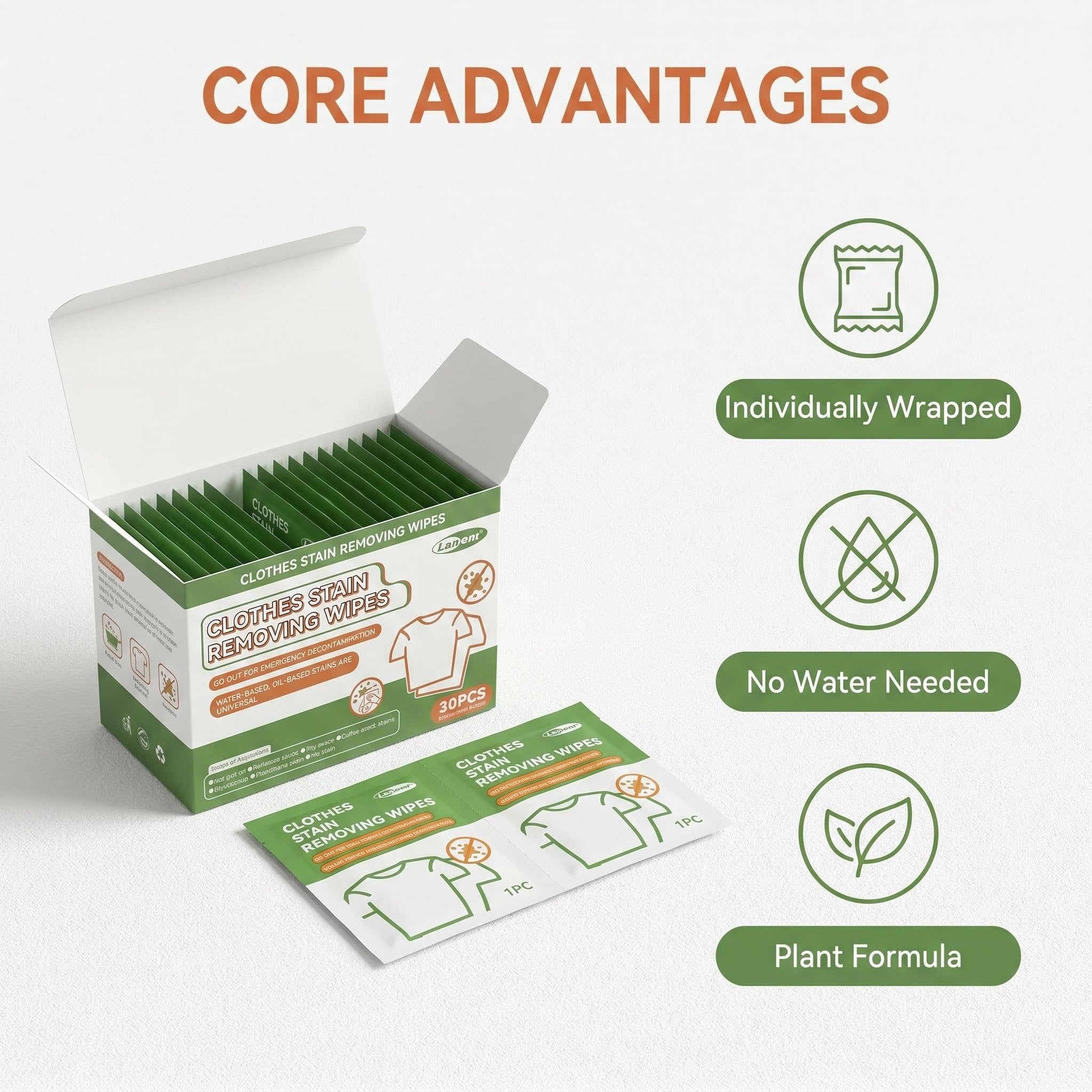 Portable Clothes Stain Remover Wipes