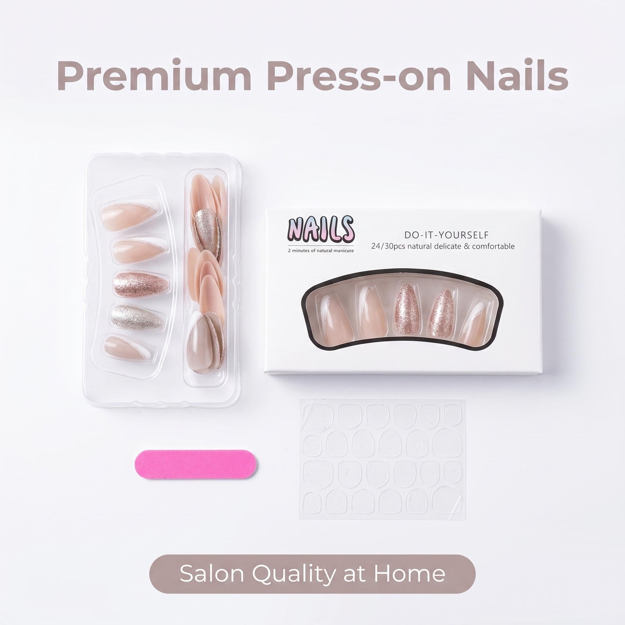 94 Long Press On Nails Set