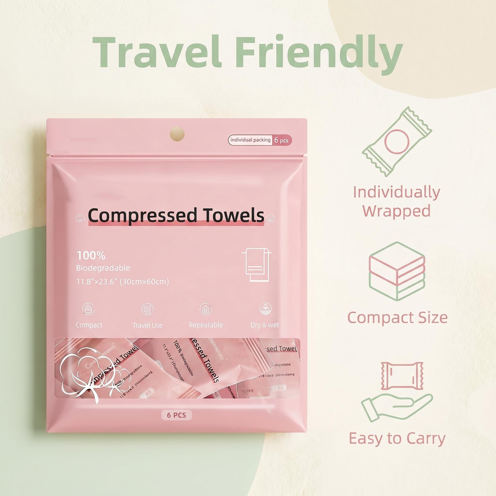 6 PCS Compressed Towels