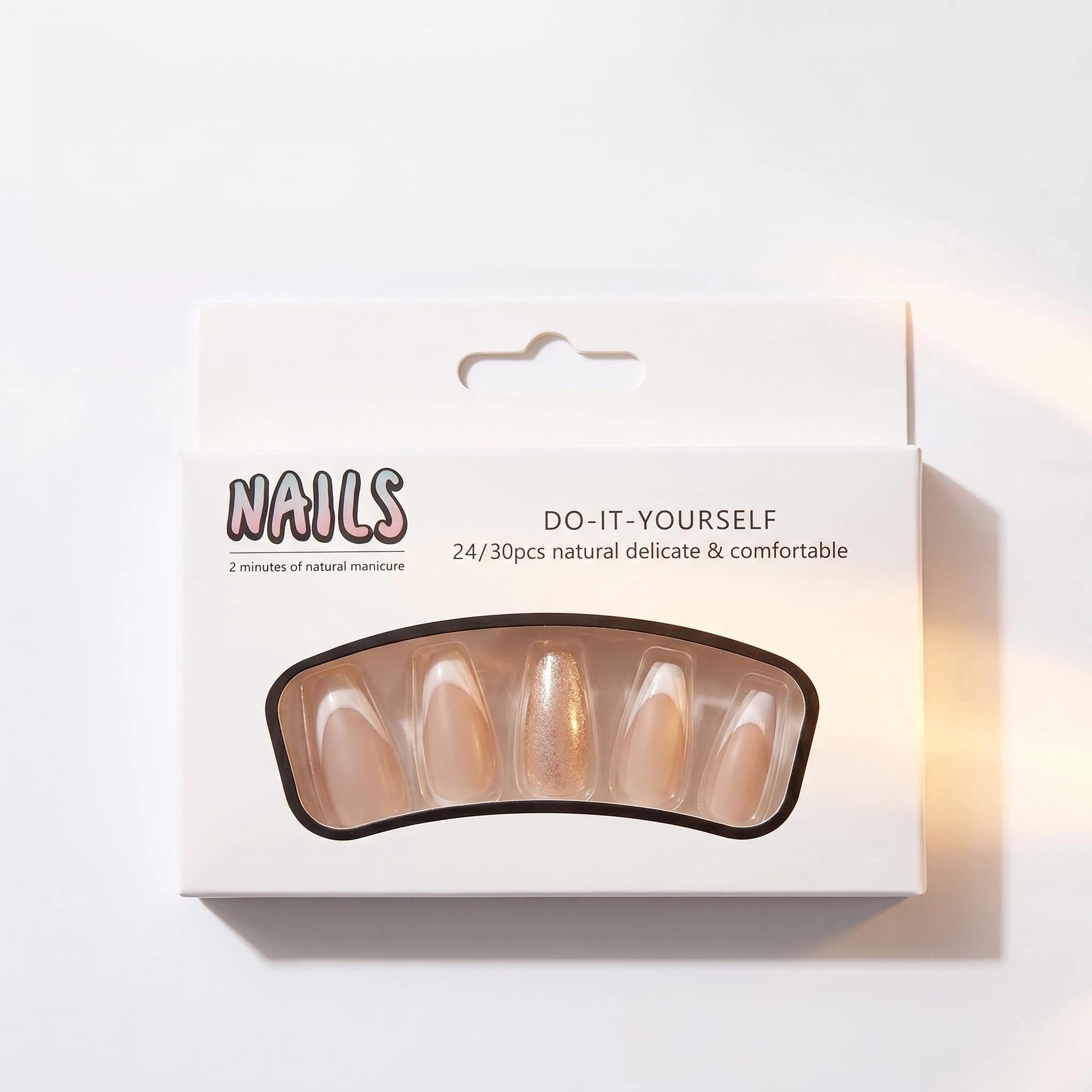 1733 24Pcs Nude French Long Almond