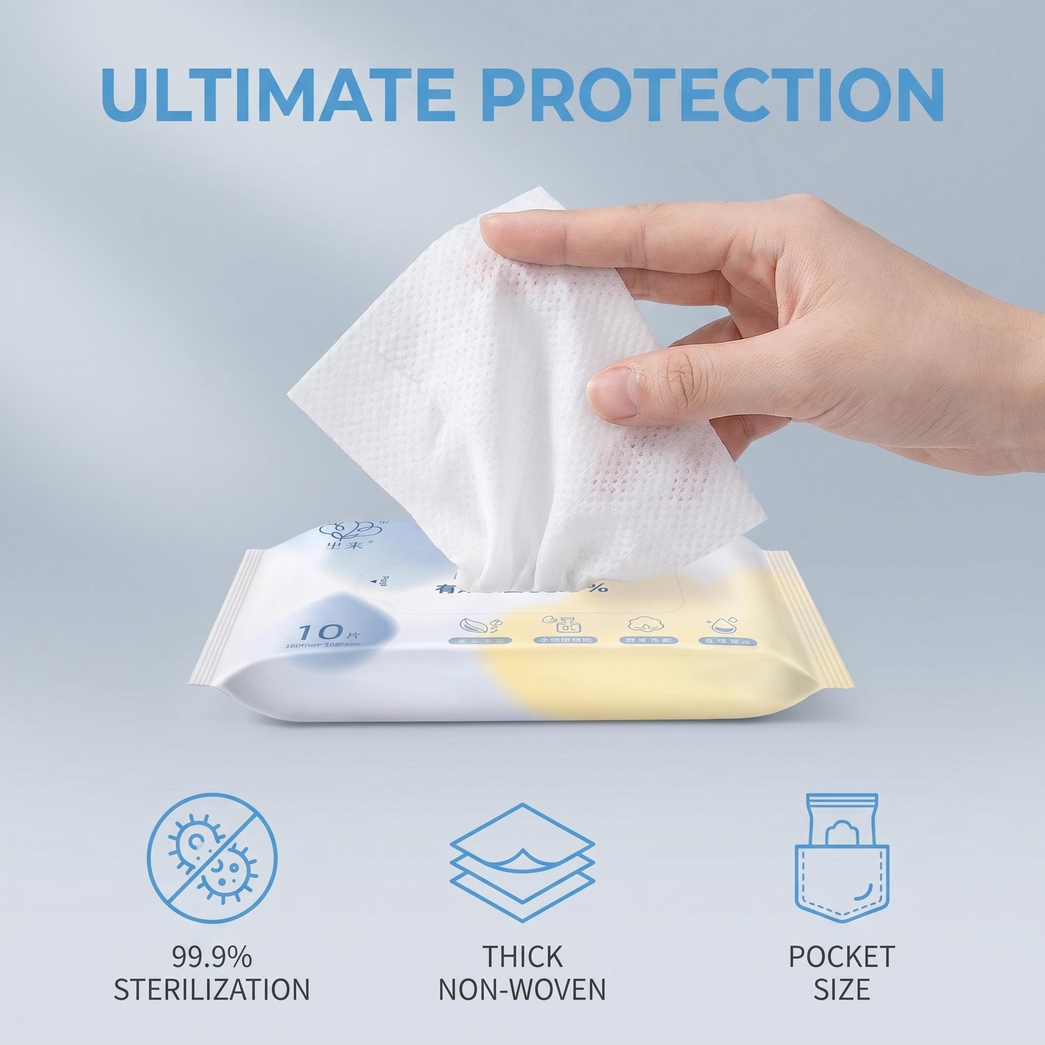 10 Pcs Disinfecting Daily Sanitizing Wet Wipes