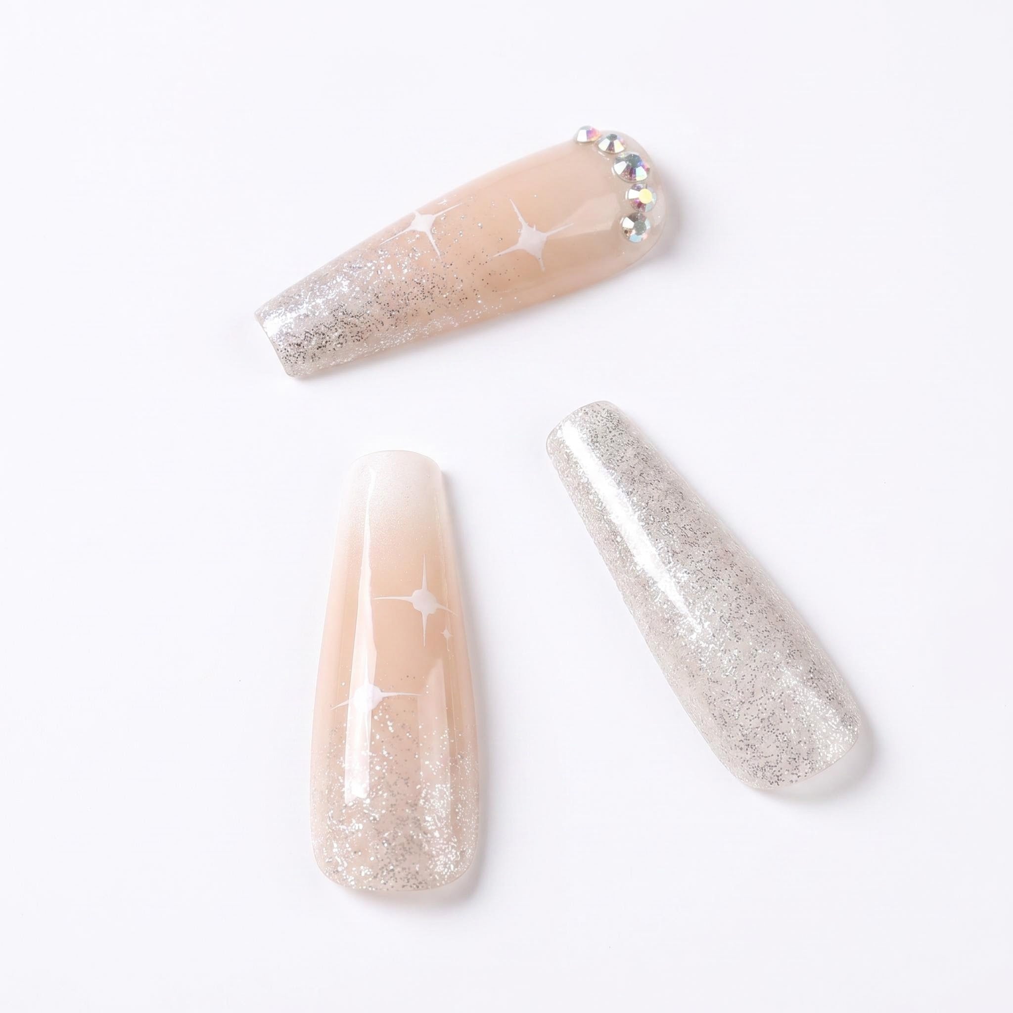1317 Nude Rhinestone Long