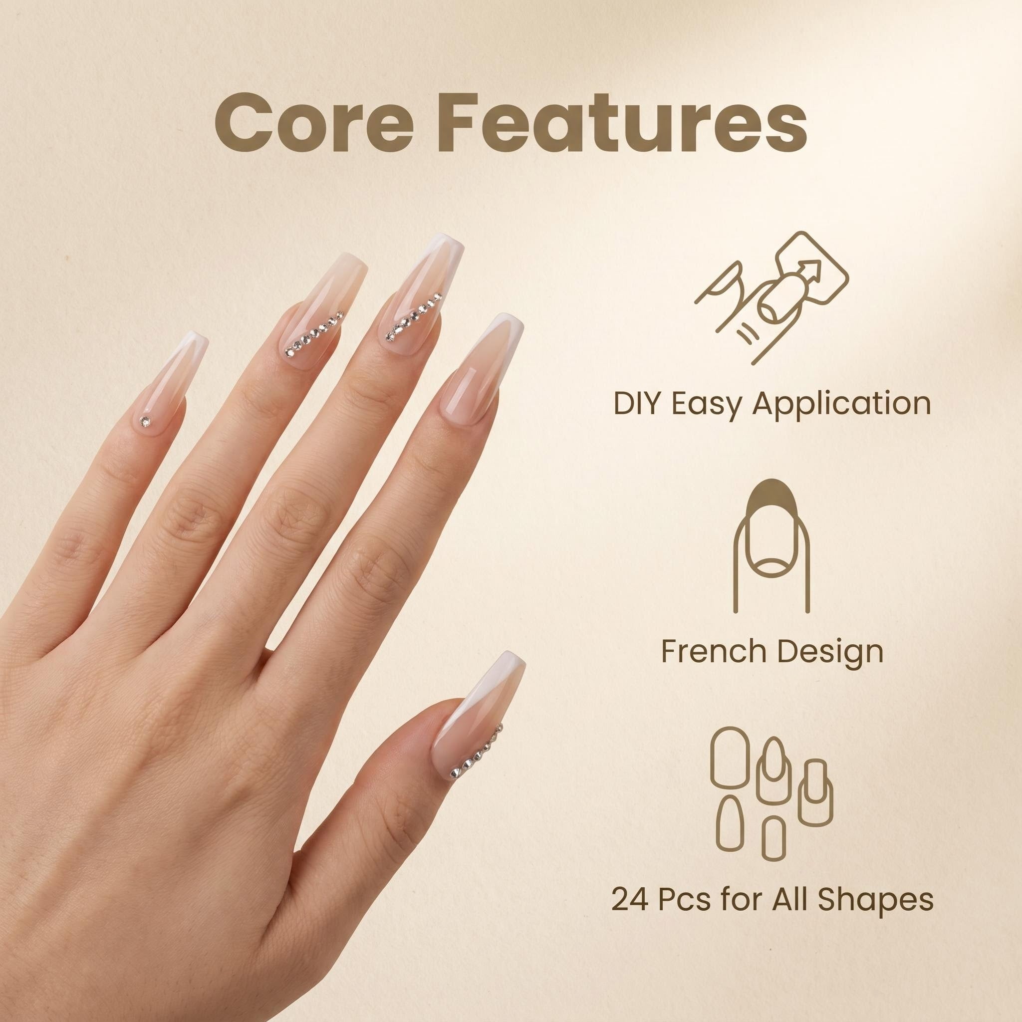 59 Nude Rhinestone Long