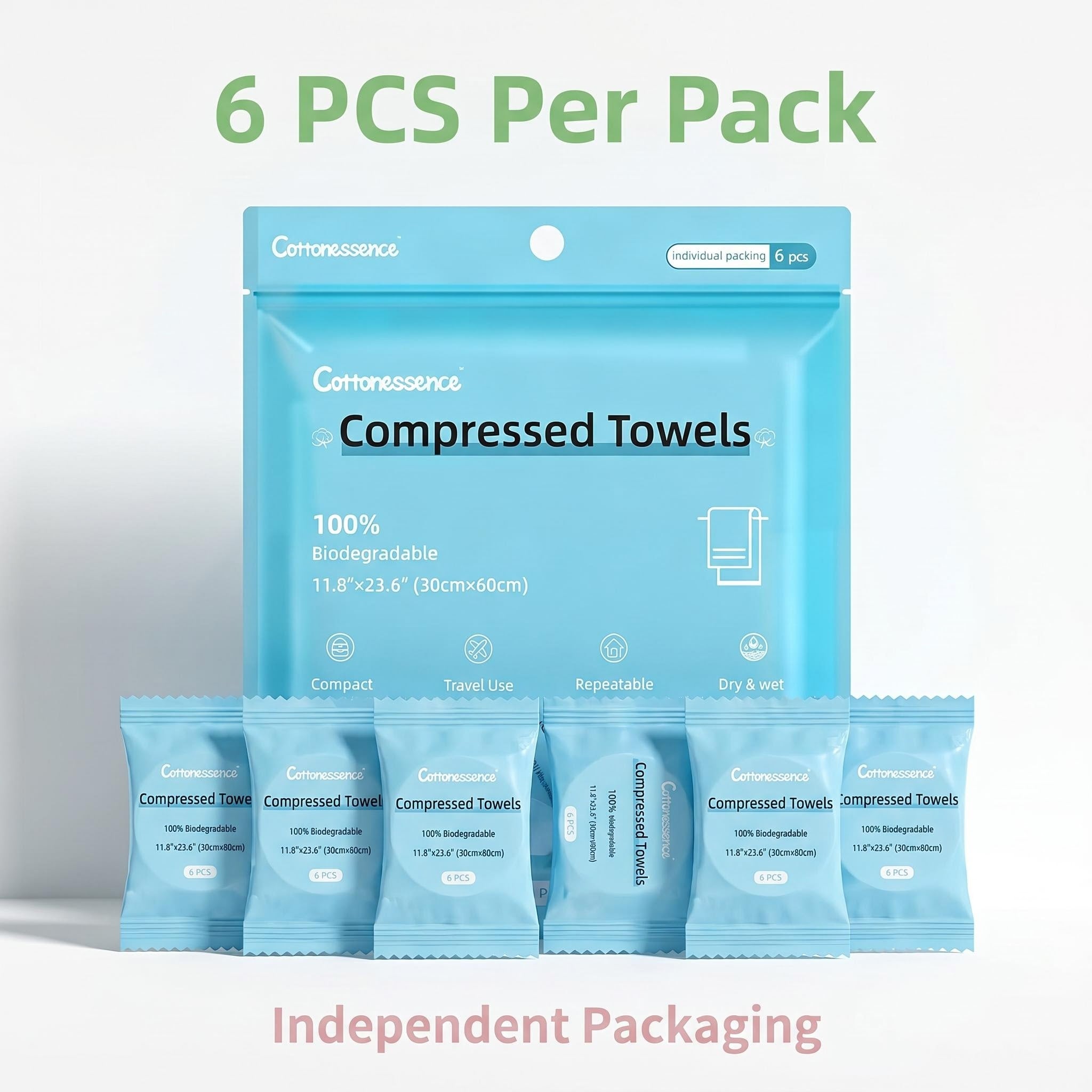 6 PCS Compressed Towels
