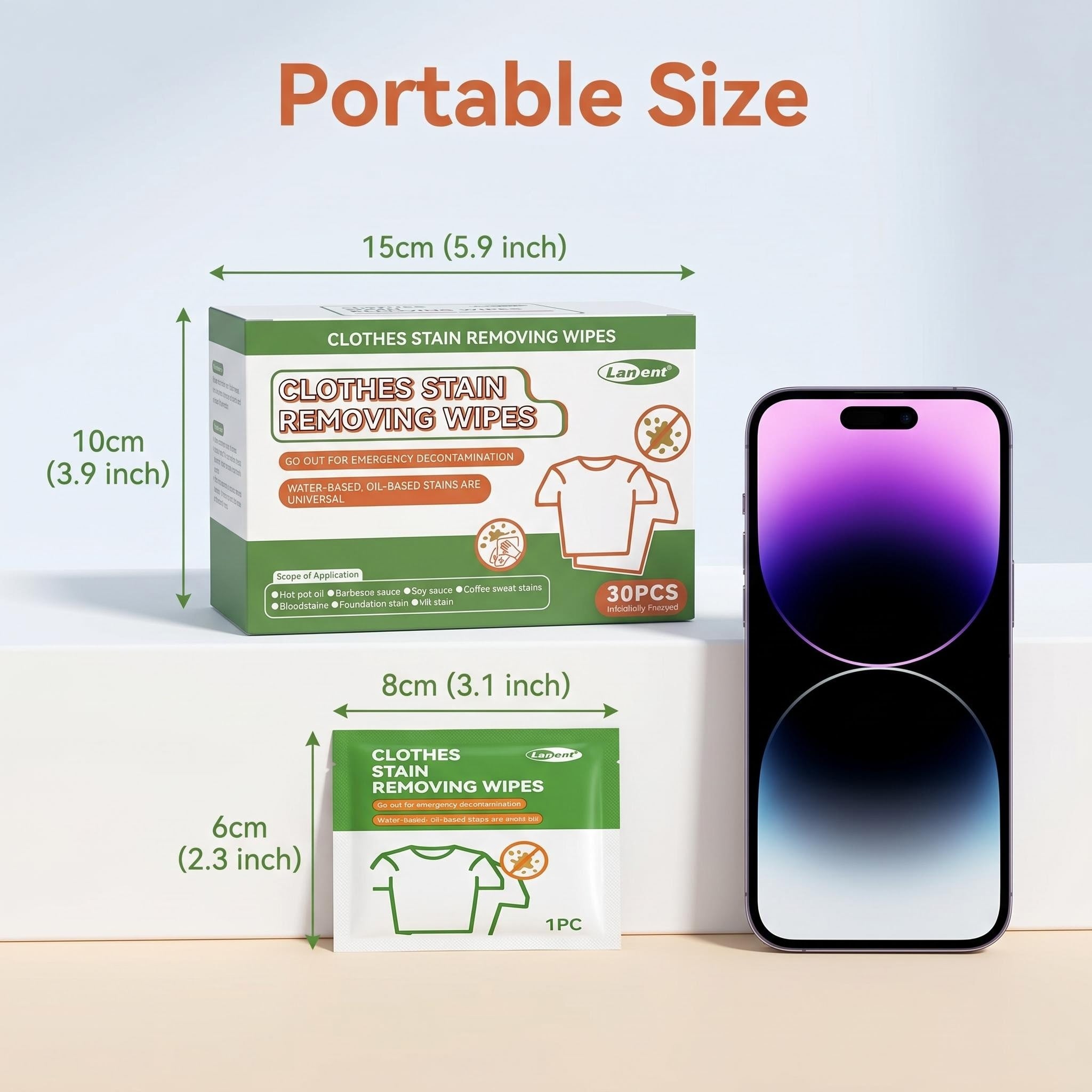 Portable Clothes Stain Remover Wipes